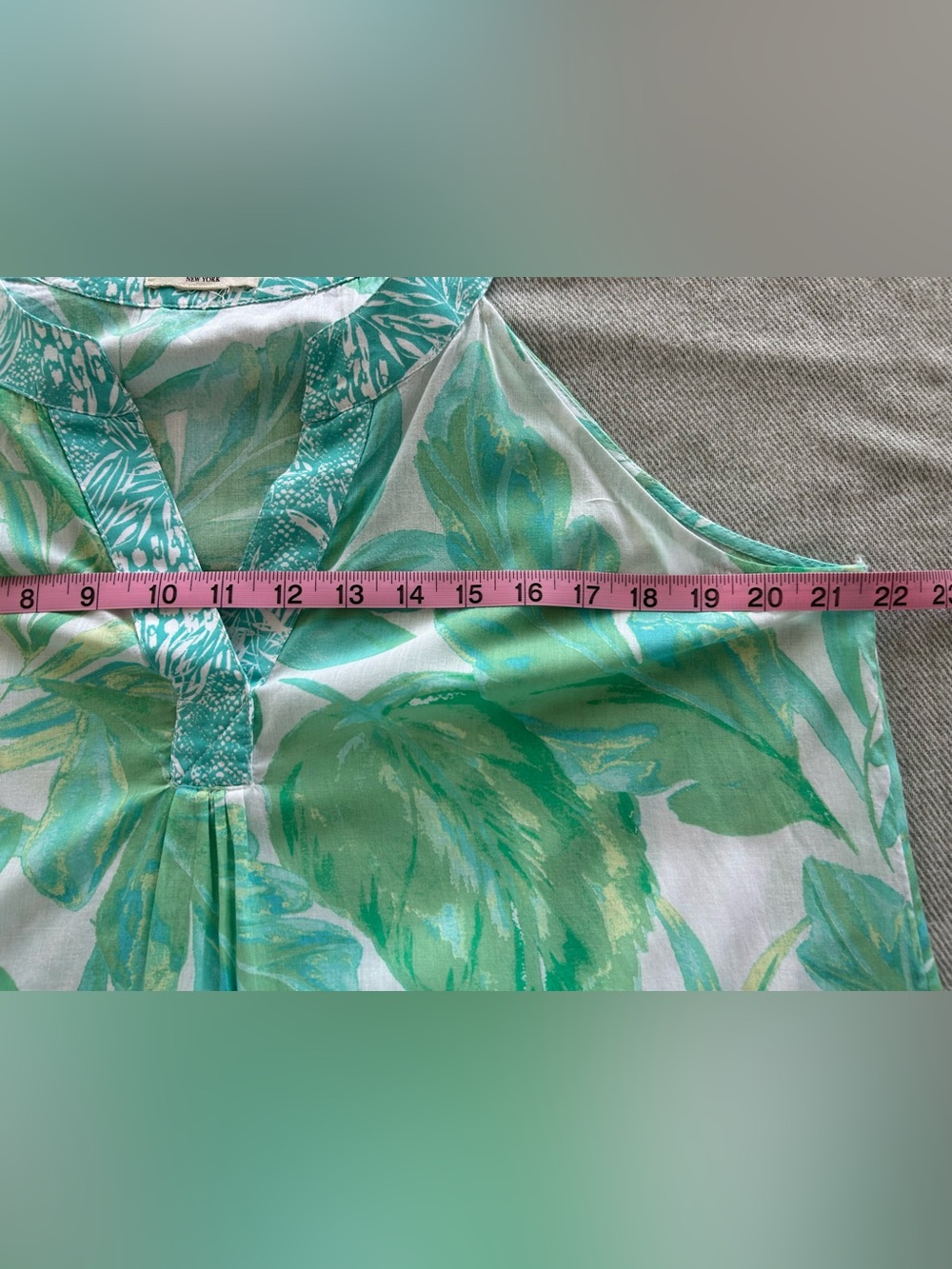 CHRISTIAN SIRIANO Cotton Tropical Top Sleeveless Hawaiian Halter Tunic Top M/L - Picture 6 of 7